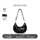 INJOYLIFE香蕉船包小號小眾設計慵懶風(fēng)通勤月牙包單肩斜挎女 軟感黑