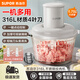 蘇泊爾（SUPOR）絞肉機家用多功能電動(dòng)料理機絞餡機碎肉機玻璃大容量攪拌機切菜機碎肉餡菜餡單雙刀攪拌機 白色 1.75L 雙刀頭JR69AS-B175