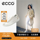 愛步（ECCO）牛皮簡約系帶舒適休閑板鞋 柔酷零點(diǎn)女鞋220253 白色/灰白色37