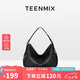 天美意（TEENMIX）女包牛皮單肩包大容量斜挎腋下包通勤牛角法棍包七夕禮物送女友