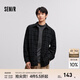 森馬（Semir）長(cháng)袖襯衫男冬季肌理感燈芯絨情侶格紋外穿襯衣寬松 黑色調00499 L