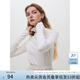范思藍(lán)恩23FS14619 莫代爾花邊高領(lǐng)打底衫女秋冬內(nèi)搭長(zhǎng)袖針織衫 奶米白色 M