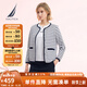 諾帝卡（NAUTICA）【商場(chǎng)同款】女裝25春夏新款全棉珠地條紋圓領(lǐng)針織開(kāi)衫女51KO15 藏青4NV L