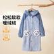 頂瓜瓜頂呱呱兒童浴袍加厚珊瑚絨秋冬男童加絨睡袍超可愛(ài)卡通 藍色 170