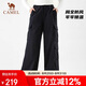 駱駝（CAMEL）戶外休閑褲女薄絨保暖褲秋冬季防潑水防風登山輕量工裝褲