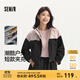 森馬（Semir）防護外套|外套女短款連帽oversize秋季潮酷拼色三防夾克戶(hù)外 紅黑色調00469 S