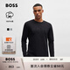 BOSS博斯【禮物】男士輪廓徽標常規版棉毛T恤001-經(jīng)典黑M