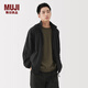 無(wú)印良品（MUJI）男式 不易沾水尼龍便攜夾克 男士外套25年秋季 男裝 AD0WSA5A 黑色 L (175/100A)
