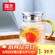 富光耐熱玻璃涼水壺大容量家用果汁杯花茶杯茶壺冷水壺錘紋壺1200ML