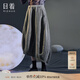 日著(zhù)趣月亮水洗O型牛仔半身裙2025夏季新款不規則立體鬼馬半裙女 銀河灰 S