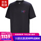 始祖鳥（ARC'TERYX）Kragg SL系列Cotton 男子戶外休閑純棉透氣鳥標(biāo)印花圓領(lǐng)短袖T恤衫 X8464/彩標(biāo)黑色（后背鳥標(biāo)） M （70-80kg）尺碼偏大