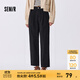 森馬[商場(chǎng)同款]休閑褲女簡(jiǎn)約寬松長(cháng)褲2024秋季新款顯瘦顯高錐形褲 黑色90001 M