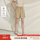 茵曼（INMAN）通勤風(fēng)休閑寬松短褲2025夏季女裝新款百搭顯瘦慵懶松弛感褲子 卡其色 M