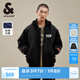 杰克·瓊斯（JACK&JONES）25年秋冬男裝棉衣飛行夾克男保暖寬松潮流連帽短款棉服外套男士 黑色E40 M 175