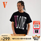 VLONE【StapleHoodle】春夏男女同款經(jīng)典大LOGO美潮純棉男士短袖T恤 黑粉-經(jīng)典大V款 L
