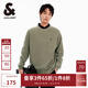 杰克·瓊斯（JACK&JONES）秋季新款男裝潮流毛衣oversized刺繡上衣毛衫舒適百搭純色針織衫 E06 淺橄欖綠 M 175