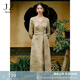 玖姿·安娜蔻【非遺宋錦錢小萍聯(lián)名】提花連衣裙女2025春季新款 花淺綠 L