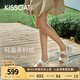 KISSCAT接吻貓【錢(qián)幣】厚底沙灘涼拖25夏新增高魔術(shù)貼運(yùn)動(dòng)涼鞋女 白色 -羊皮 37