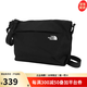 The North Face北面戶外印花LOGO尼龍單肩斜挎包男女同款 黑色 均碼約26.5*23*9cm
