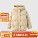 亞瑟士（asics）童裝女童三防羽絨服冬季2024年寬松泡泡袖面包服外套334241074003