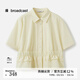 播花苞下擺藍(lán)色襯衫女25夏季新款翻領(lǐng)洋氣短袖襯衫DDS2CD5923 Y10潤(rùn)玉 S