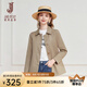 經(jīng)典故事（JANE STORY）經(jīng)典故事時尚簡約短款風(fēng)衣女春秋2025新款高級氣質(zhì)小個子通勤外套 U05卡其色 S
