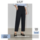 LILY2025春新款簡(jiǎn)約百搭休閑通勤直筒褲鐮刀彎刀褲九分褲女長(zhǎng)褲 510黑 XL