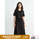 獨束大碼女裝新中式簡(jiǎn)約大氣連衣裙2025夏裝新款V領(lǐng)顯高顯瘦中裙 靜夜黑 2XL （尺碼：4）