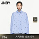 JNBY/江南布衣春秋襯衫女立體小蝴蝶碎花中式繡花釘珠簡約5O8210780 982/中藍(lán)條/格 S