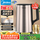 美的（Midea）電熱水壺家用1.7L大容量燒水壺雙鋼防燙防干燒煮水壺316不銹鋼內(nèi)膽電水壺泡茶壺 國(guó)家補(bǔ)貼PJ17A01
