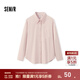 森馬（Semir）長(cháng)袖襯衫女冬中長(cháng)款寬松純棉燈芯絨純色襯衣簡(jiǎn)約溫柔通勤上衣 橡皮粉61214 M