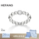 HEFANG何方珠寶氣泡方糖戒指優(yōu)雅尾戒輕奢高級感生日禮物送女友 M碼