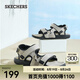 斯凱奇（Skechers）七夕禮物涼鞋男沙灘鞋魔術(shù)貼男士休閑簡約舒適百搭時尚拖鞋237292 TPBK灰褐色/黑色 41
