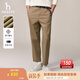 哈吉斯（HAZZYS）男裝 秋款PHIZ系列男褲子通勤直筒褲簡(jiǎn)約商務(wù)休閑褲男 卡其色KK 33 （175/80A）