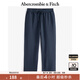 ABERCROMBIE & FITCH男裝24春秋款美式復古時(shí)尚小麋鹿抓絨運動(dòng)衛褲長(cháng)褲KI134-4100 藏青色 L (180/86A)尺碼偏大，建議小一碼