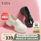 他她TATA小海浪休閑厚底樂福鞋女鞋子小皮鞋秋冬CCJ01CA4 黑色 38