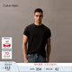 Calvin KleinJeans25夏季男士休閑簡(jiǎn)約刺繡ck純棉打底針織短袖T恤40HM265 UB1-太空黑 M
