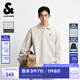 杰克·瓊斯（JACK&JONES）25年秋季新款男裝寬松肌理感翻領上衣運動休閑衛(wèi)衣男長袖打底衫 A00 月光灰 M 175