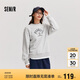 森馬（Semir）史努比系列衛(wèi)衣女拼接假兩件寬松冬2024繡花抓絨上衣109724116003