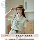 紫涵（ZIHAN）紫涵POLO領(lǐng)印花T恤女夏季新款森系學(xué)院風(fēng)米白正肩短袖上衣 米色 L