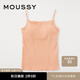 moussy 女裝新款U型領(lǐng)帶胸墊修身針織吊帶衫女010GSS80-0400 131淺橙色 均碼