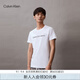 Calvin KleinJeans夏季男女情侶中性簡約經(jīng)典ck印花純棉通勤短袖T恤J323261 YAF-白色 L （推薦150-165斤）