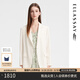 歌力思（ELLASSAY）春新款100%重磅桑蠶絲經(jīng)典通勤職場真絲西裝外套女EWB352T011 純凈白 S