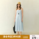 獨(dú)束大碼女裝法式V領(lǐng)水滴金屬扣吊帶裙2025夏季新品氣質(zhì)連衣裙 星海藍(lán) 2XL （尺碼：4）