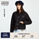 Teenie Weenie小熊女裝棉服2025年冬季新款燈芯絨撞色翻領(lǐng)棉衣外套 黑色 M