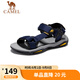 駱駝（CAMEL）戶外沙灘潮流平底休閑男士涼鞋子 A822162412 深藍(lán) 40