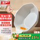京嚴(yán)麥飯石不粘鍋炒菜鍋家用八角平底炒鍋無油煙圓底免開鍋凹面煎炒鍋 帶蓋【升級加厚材質(zhì)】極簡白 30cm