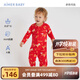 愛(ài)慕嬰幼男女寶寶A類3A抗菌長(zhǎng)袖連體爬服嬰兒可愛(ài)印花保暖新年紅品|奶皮衣 中性-金龍出云 100cm