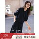 梵希蔓藏青色開春穿搭衛(wèi)衣套裝女2025年新款連帽外套闊腿褲兩件套 A0675 藏青色 XL