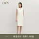 OVV2024秋冬新款女裝經(jīng)典H型圓領(lǐng)舒適羊毛針織無袖連衣裙 象牙白 M
